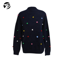 Winter and Autumn christmas cute sweater balls Turtleneck customize logo Sweater Women